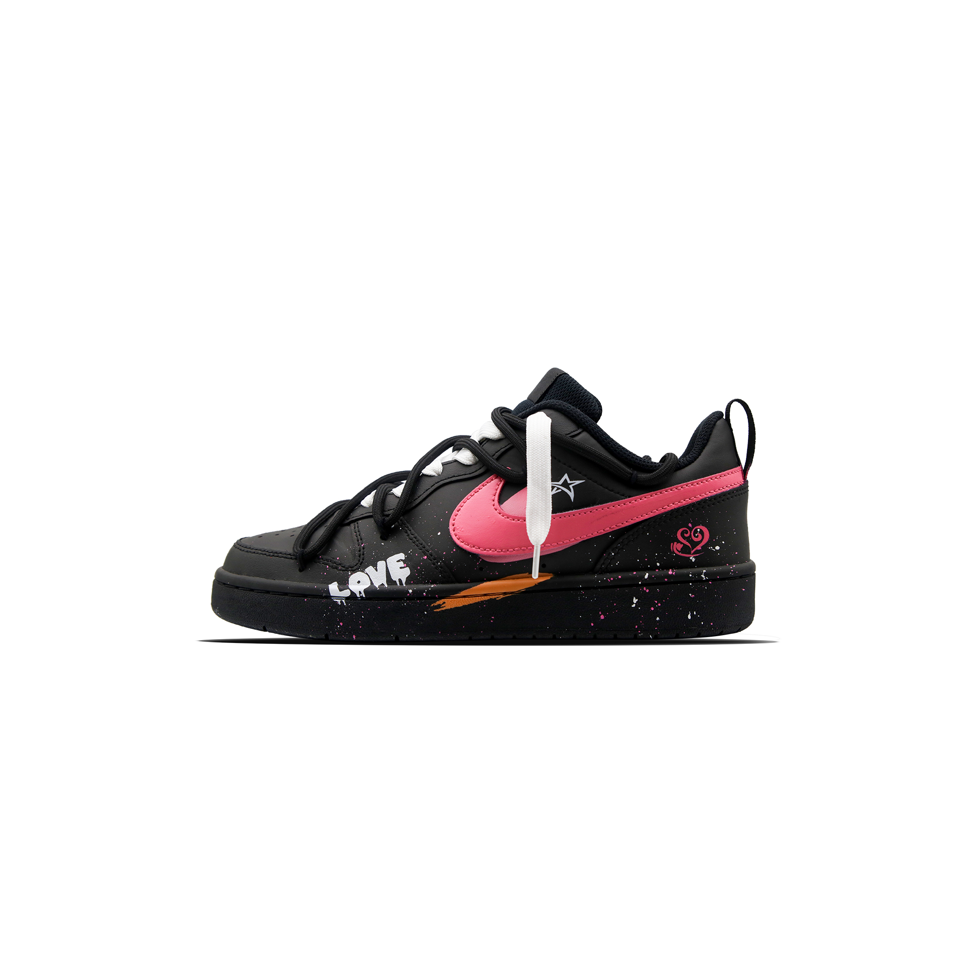 

Кроссовки Nike Court Borough 2 Skateboarding Shoes Women's Low-top Black/White/Pink, черный