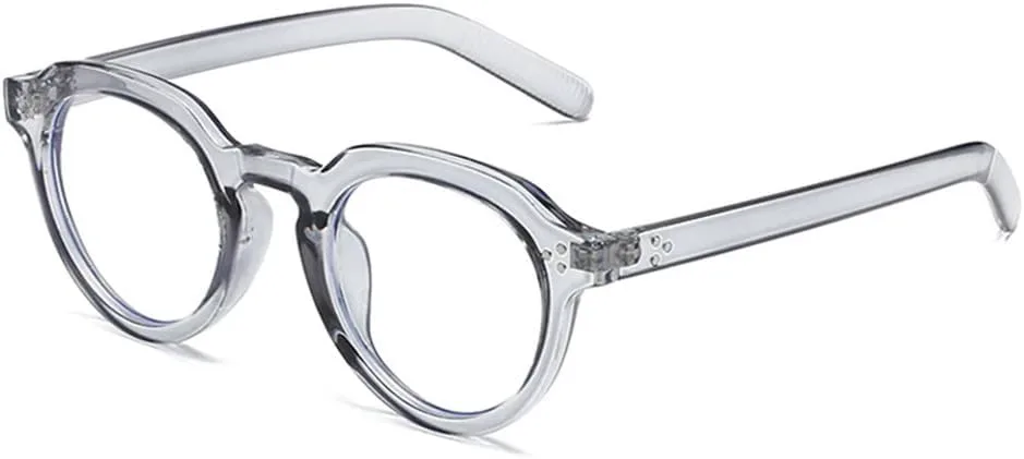 

Круглые прозрачные солнцезащитные очки UV400 в стиле панк с заклепками для женщин и мужчин, для занятий спортом на открытом воздухе и верховой езды UYPTK, Grey Clear