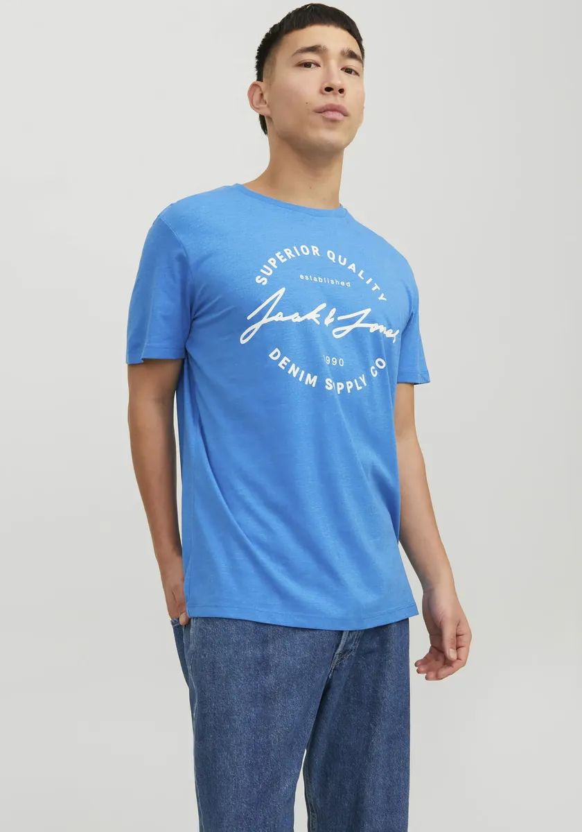 

Рубашка Jack & Jones с круглым вырезом "JJACE TEE SS CREW NECK", синий
