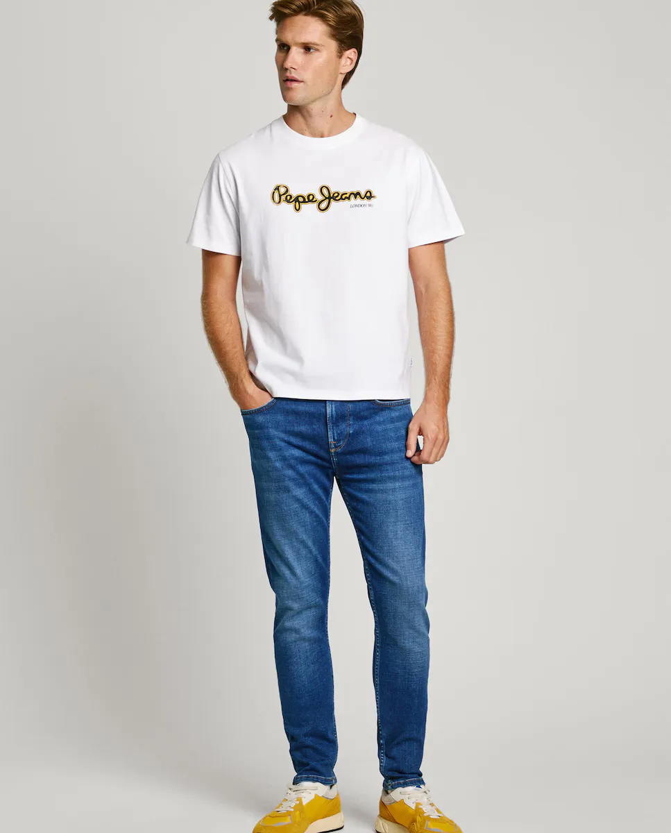 

Мужские джинсы скинни Finsbury с эффектом потертости Pepe Jeans, синий