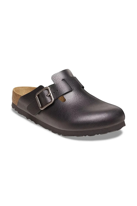 Бостонские винтажные кожаные шлёпанцы с деревянной пряжкой Birkenstock, черный — фото 2