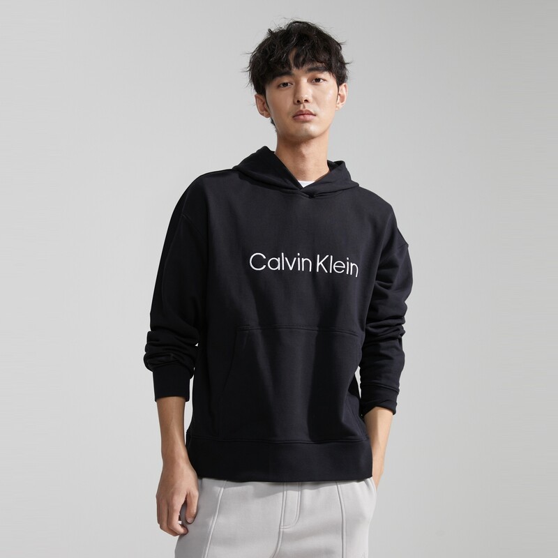 Толстовка мужская классическая Calvin Klein с капюшоном и вышитыми буквами, белый