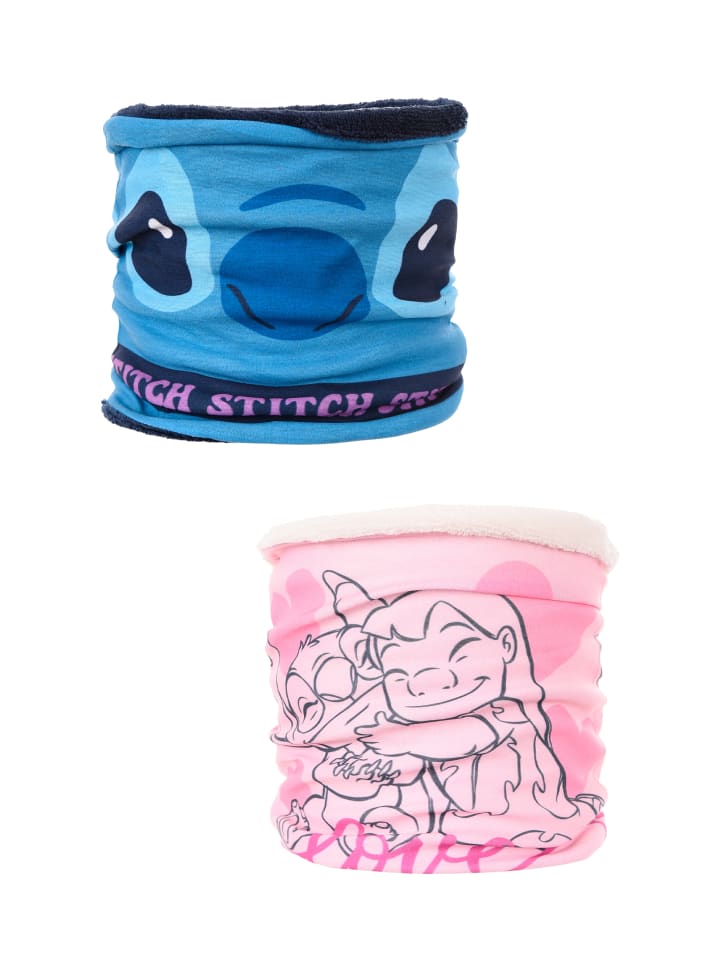 

Stitch Двойной детский шарф-снуд Disney для девочек, зимний флисовый, разноцветный