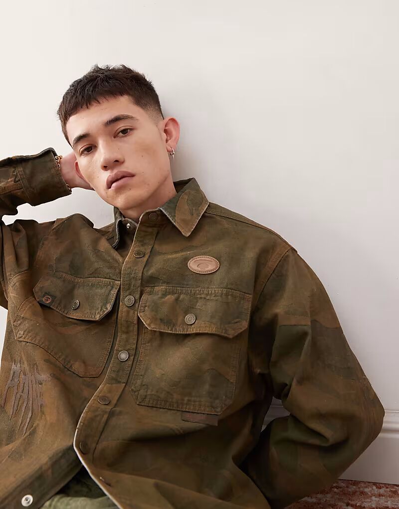 

Куртка с длинными рукавами и выцветшим принтом Aape By A Bathing Ape коричневого цвета с несколькими цветами