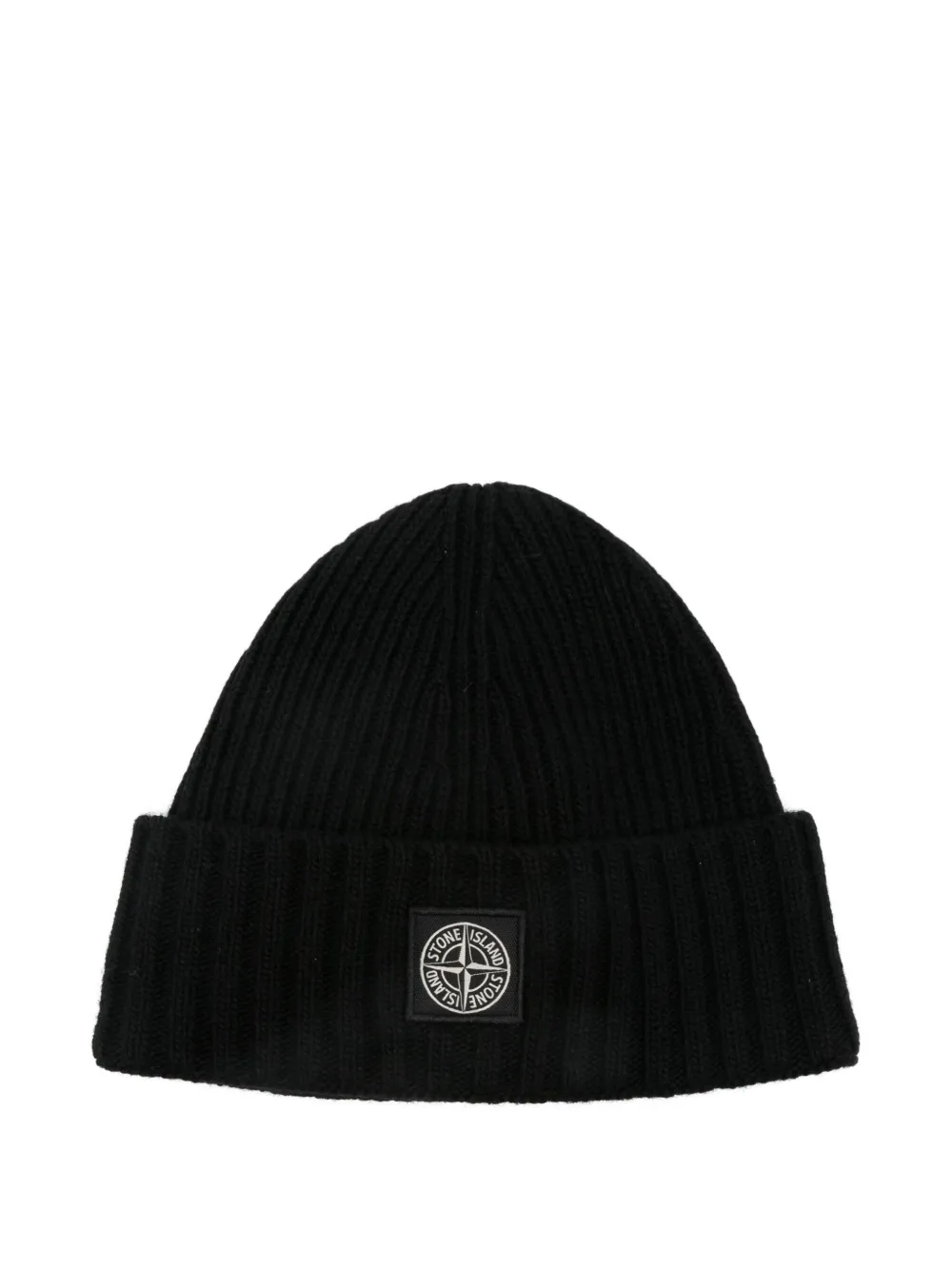 

Вязаная шапка с логотипом Stone Island Junior, черный