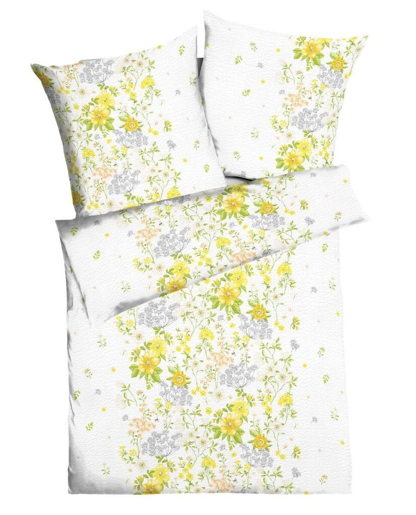 

Kaeppel Edel Seersucker Постельное белье из 2-х предметов Linda желтые цветы цветы оранжево-зеленый кремовый, размер: 135x200см постельное белье, желтый