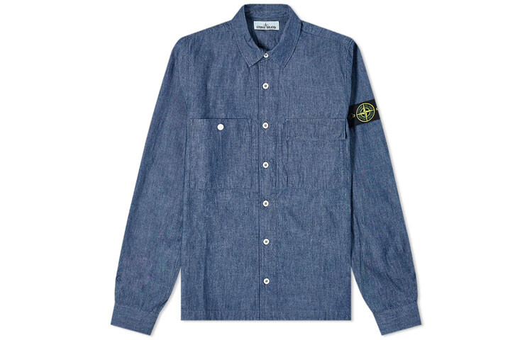 

Рубашка мужская Stone Island с карманами, синий