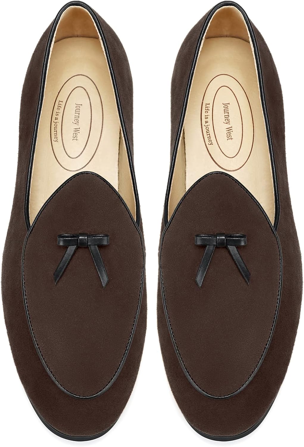 

Мужские замшевые Бельгийские лоферы Journey West для мужчин, удобные слипоны, повседневные лоферы с монеткой, Belgian-coffee