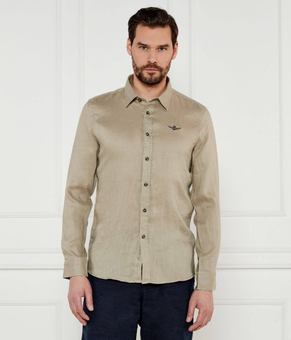 

Льняная рубашка Regular fit Aeronautica Militare, желтый