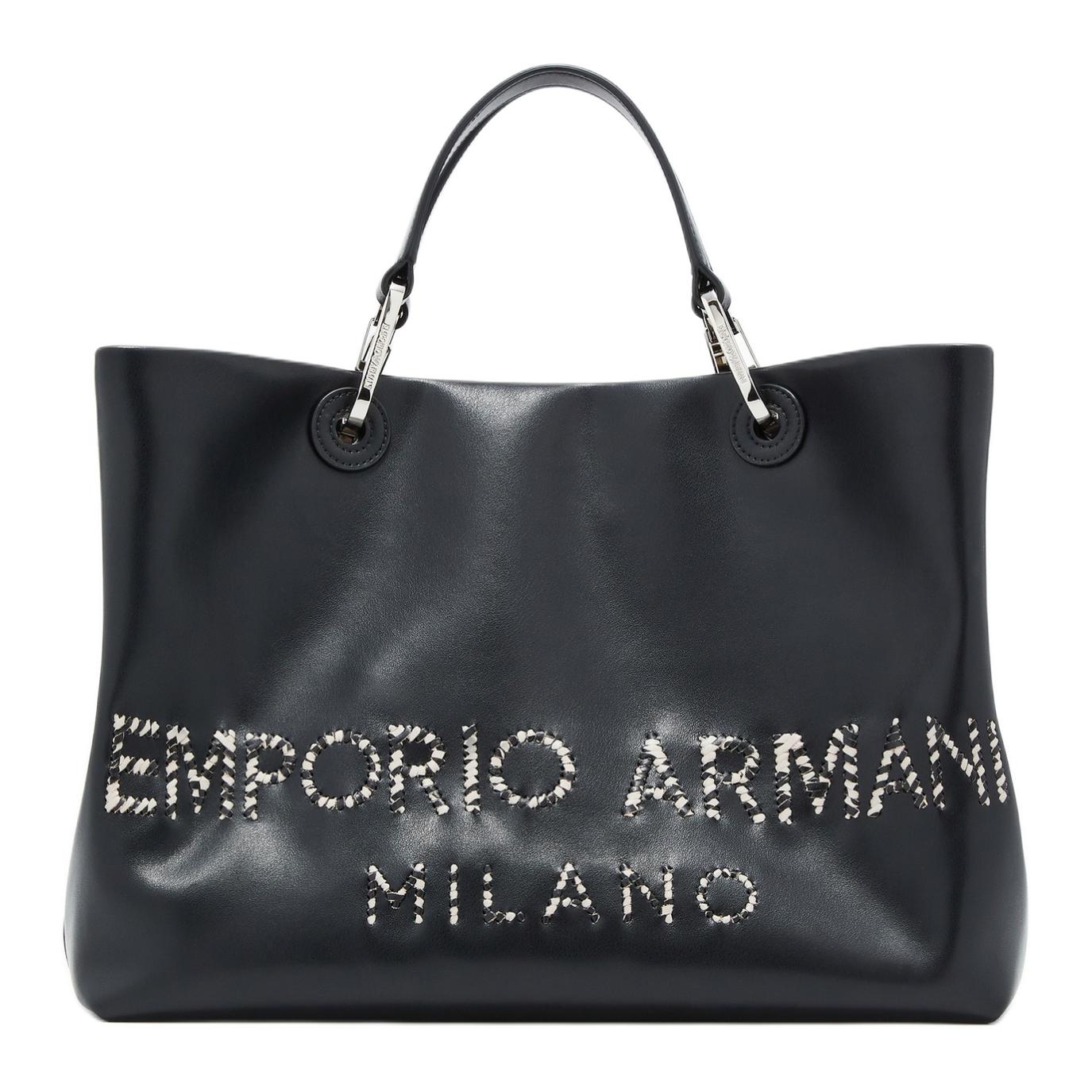 

EMPORIO ARMANI Полиуретановая сумка-шоппер, шоппинг-сумка, сумка через плечо, женская сумка black