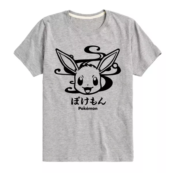 

Футболка для мальчиков 8-20 лет с принтом покемона Eevee в стиле вагара Licensed Character, серый