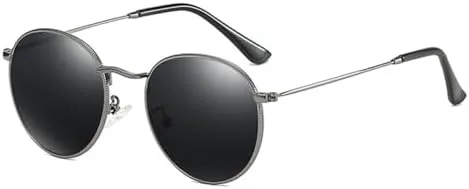 

Классические женские круглые солнцезащитные очки 2027 года, розовые, с зеркальным покрытием, в стиле ретро, ​​мужские очки с зеркальным покрытием MTZJH, Gun Grey