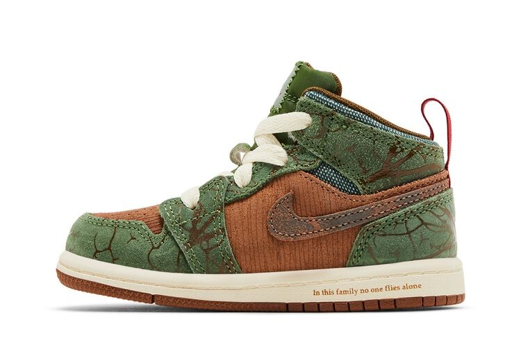 Кроссовки Air Jordan 1 Mid TD Treeline, коричневый — фото 3