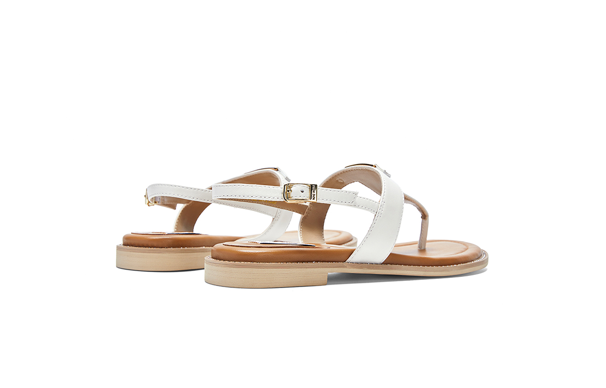Женские сандалии на одной брезке NINE WEST, экрю — фото 4