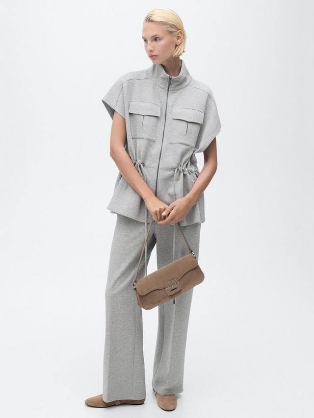 

Безрукавка воротник-воронка из хлопковой смеси цвета amber Mango, Medium Grey