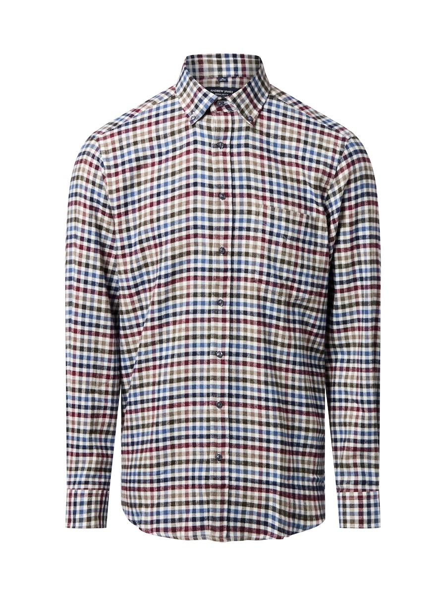 

Рубашка на пуговицах классического кроя Andrew James, синий