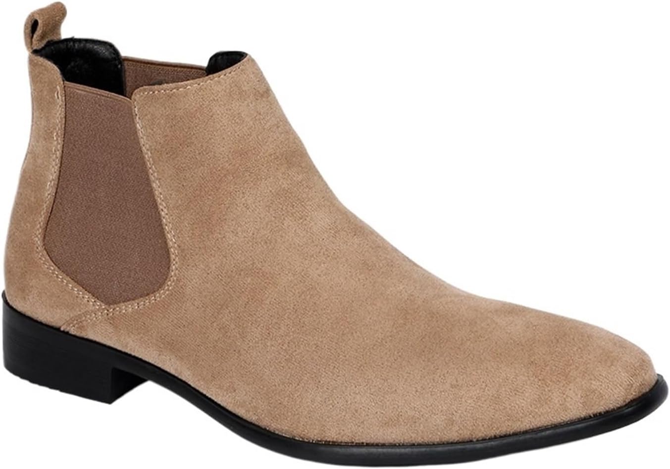 

Классические замшевые ботинки Челси винтажные повседневные ботильоны с острым носком, ковбойские и вечерние ботинки Dmgyck, бежевый