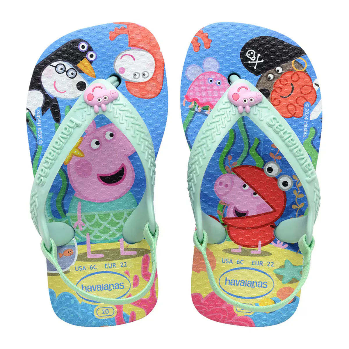 

Детские сандалии Hav. Baby Peppa Pig Lavender Blue 256 Havaianas, цвет Estampado / Azul