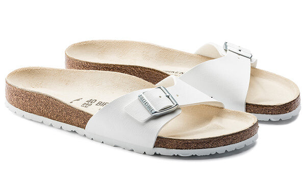 Тапочки madrid birko-flor narrow fit sandals 'white' Birkenstock, белый — фото 4
