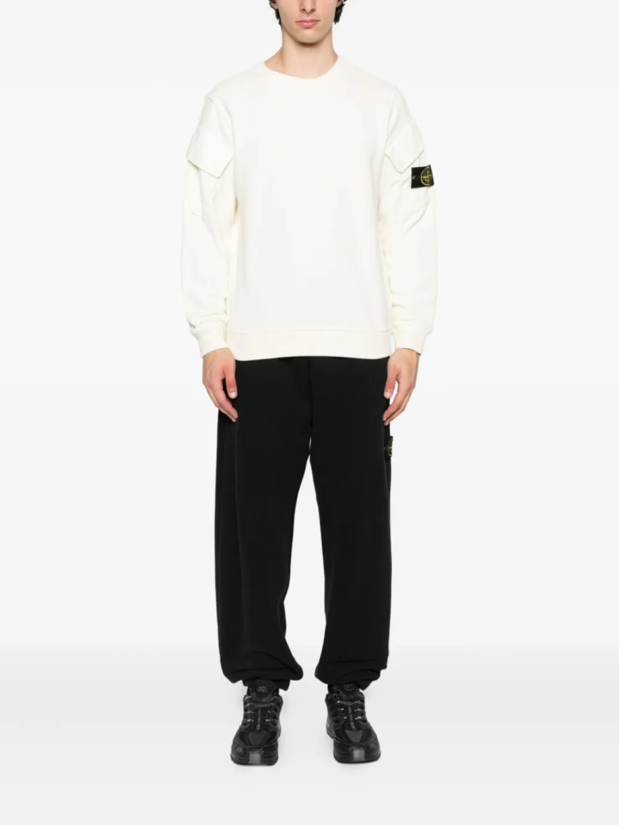 

Хлопковая толстовка Stone Island 6100008 с накладными карманами, нейтральный