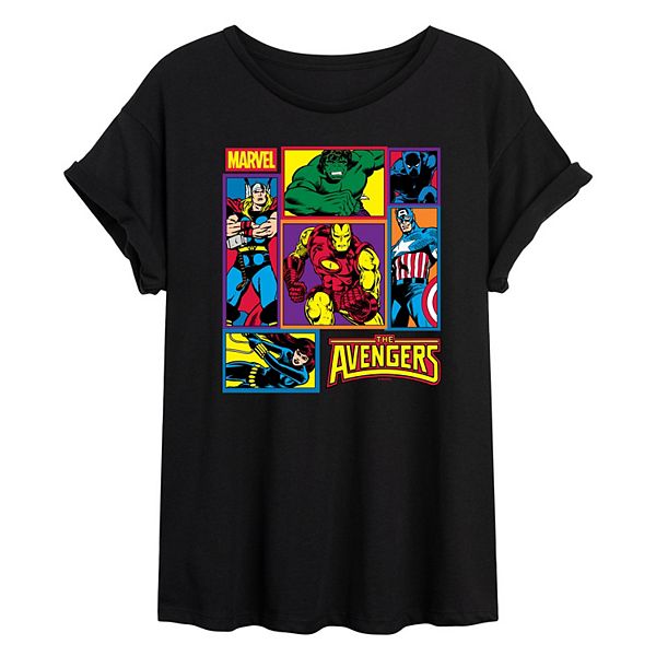 

Футболка Juniors' The Avengers Grid oversized Marvel