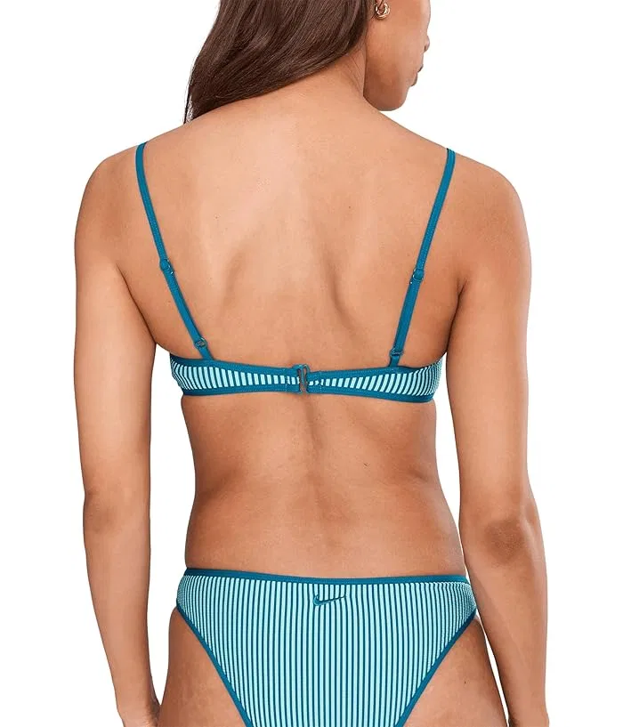 Купальник бикини топ с рифленой текстурой Ripple Texture Bralette Bikini Top Nike, Bleached Turquoise — фото 4