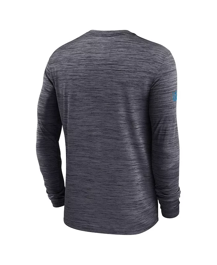 Мужская черная футболка с длинным рукавом Carolina Panthers Sideline Velocity Performance Nike — фото 3