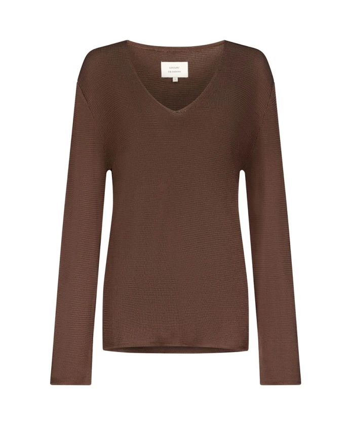 

Пуловер Saya с V-образным вырезом Loulou De Saison, коричневый