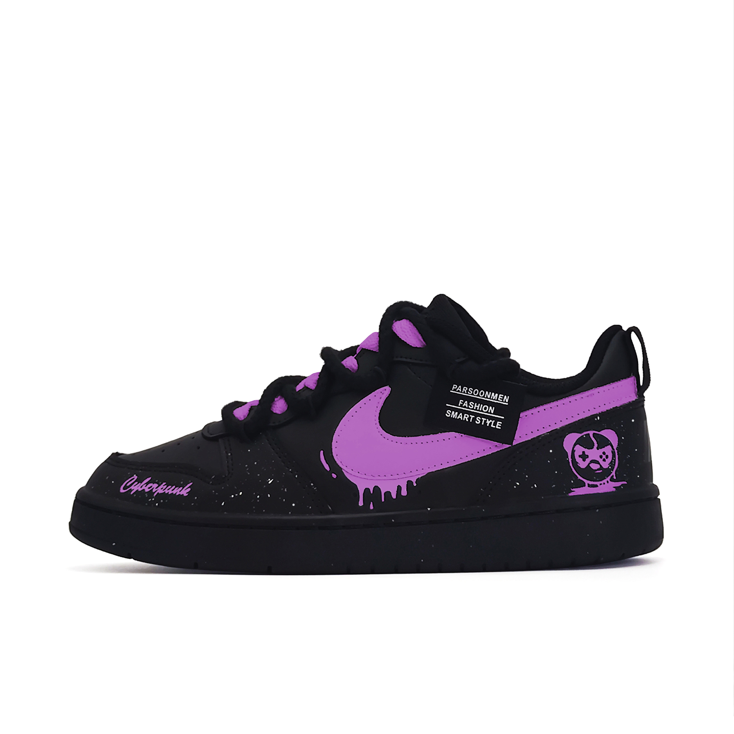 

Nike Court borough dark purple panda нескользящие устойчивые к истиранию низкие детские скейтбординг кроссовки kids'