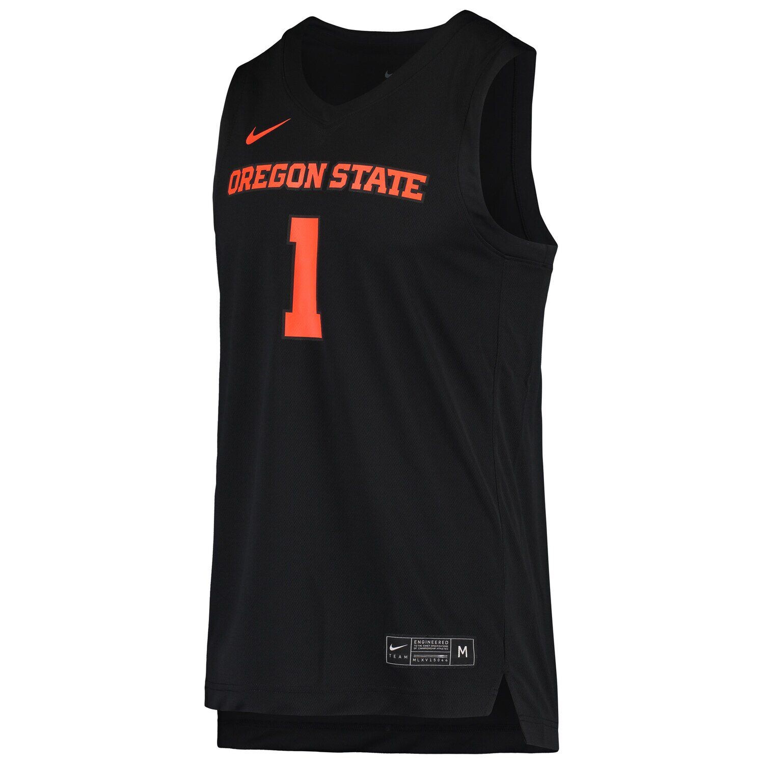 Мужская черная баскетбольная майка #1 Oregon State Beavers реплика Nike — фото 2