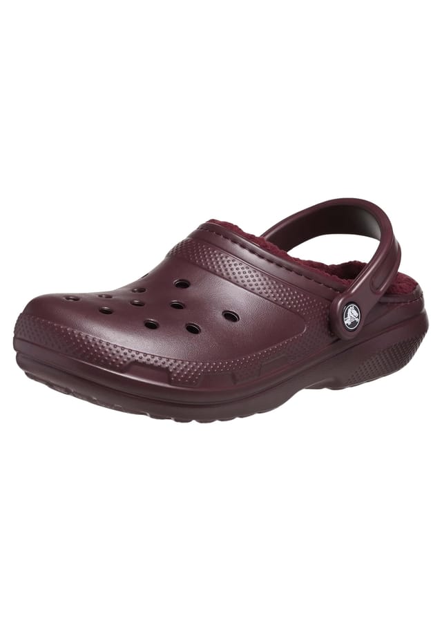 Сабо с пушистой подкладкой и ремешком на пятке Crocs, красный — фото 2