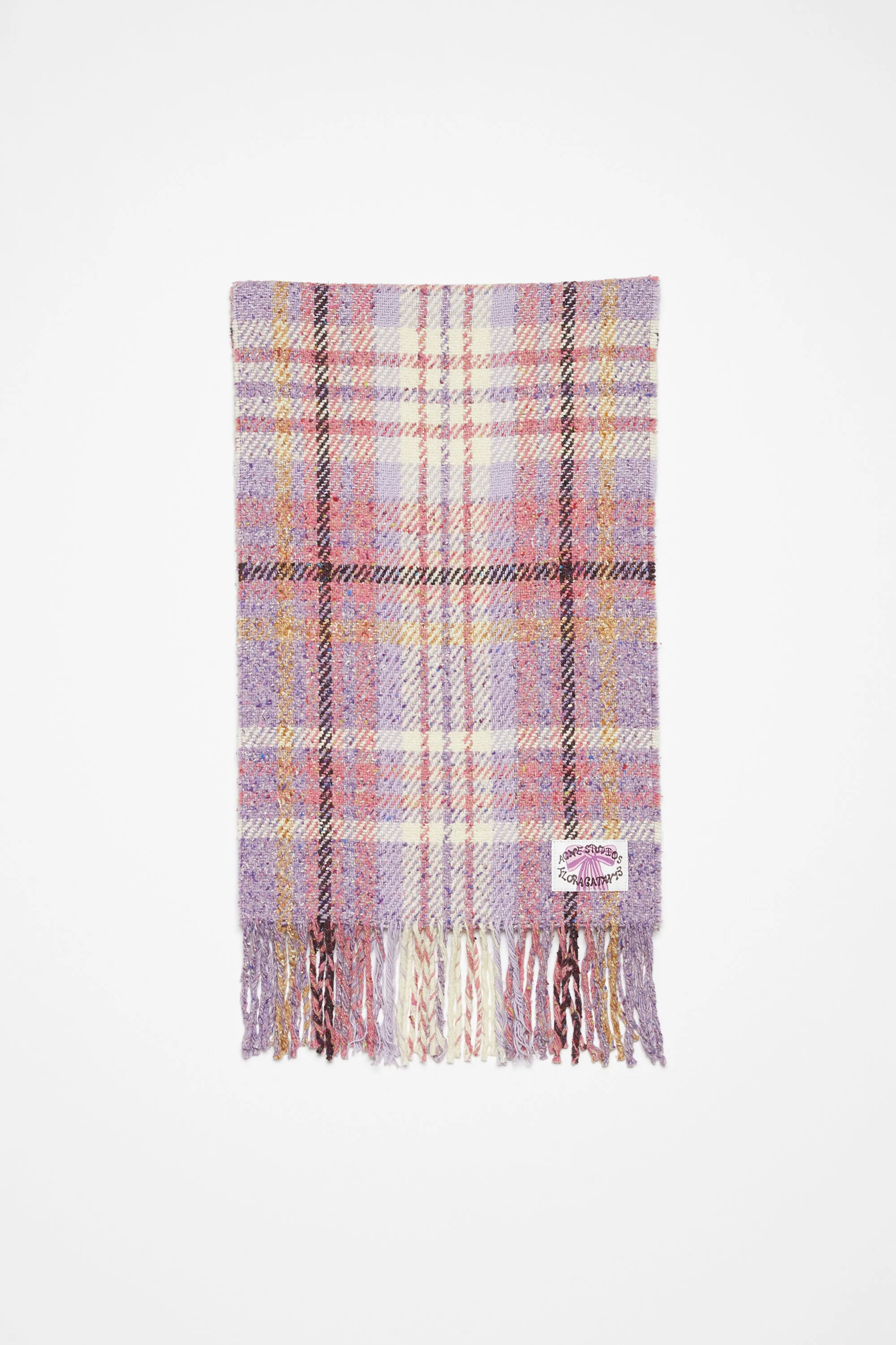 

Клетчатый шарф с бахромой Acne Studios, Violet purple