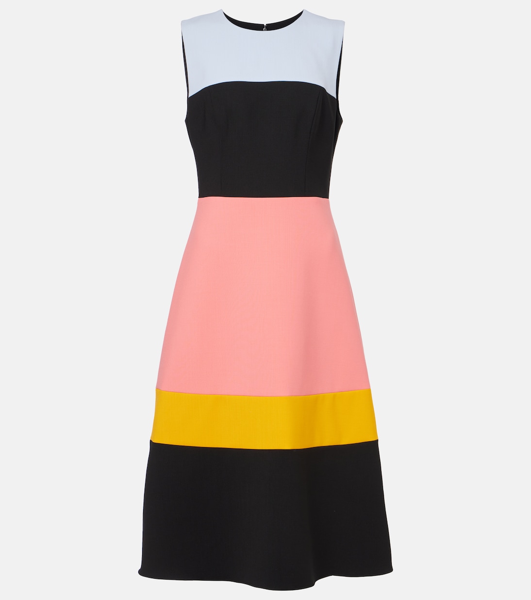 

Платье миди из смесовой шерсти с цветными блоками Carolina Herrera, Multi-Color