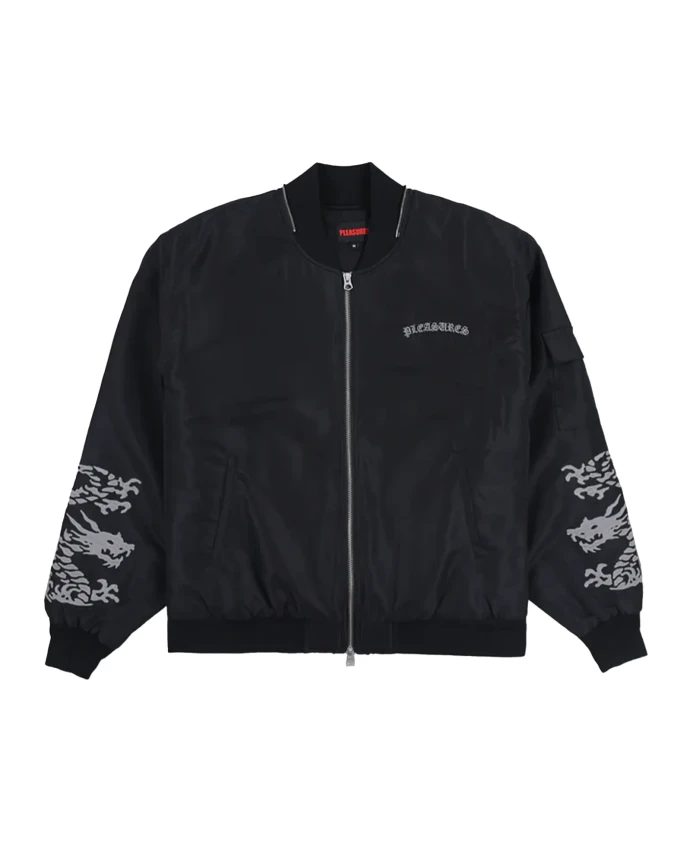 

Куртка-Бомбер Dragon, черная, водонепроницаемая, нейлоновая. Pleasures, черный