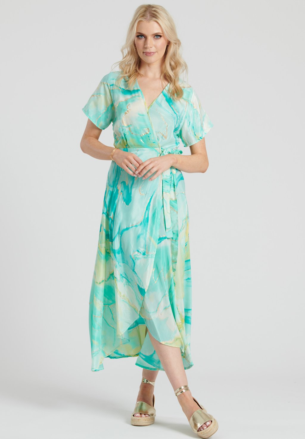 

Повседневное платье WRAP TIE DYE South Beach, бирюзовый