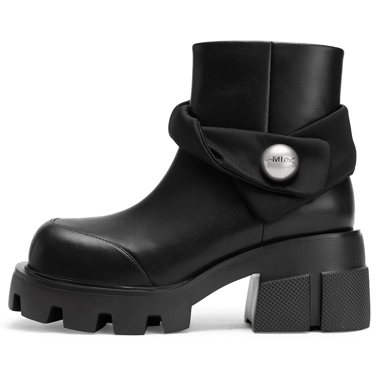 MIO Женские черные глянцевые ботильоны, цвет Black (Glossy)