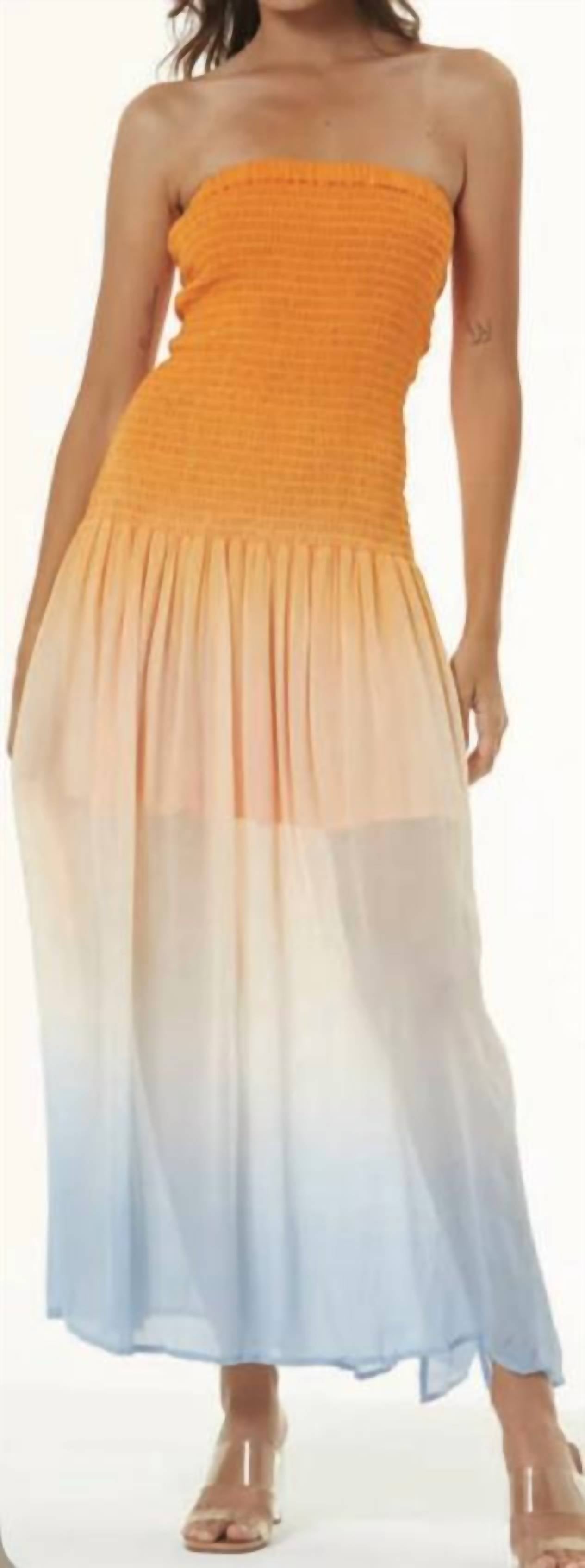 

Платье миди Brenen с эффектом омбре из кумквата young fabulous & broke, цвет kumquat ombre