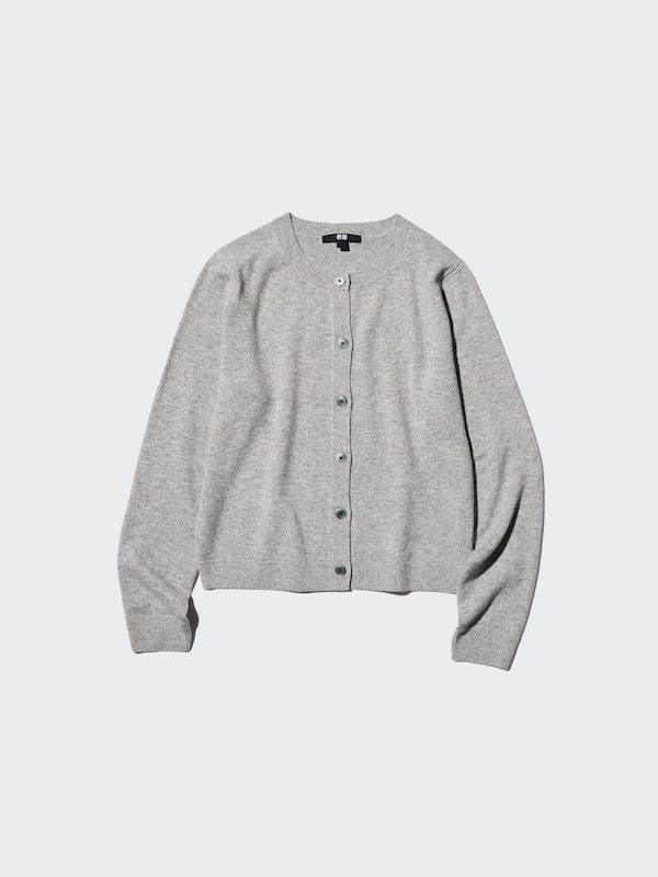 Короткий кардиган из 100% кашемира Uniqlo, 56 olive — фото 4
