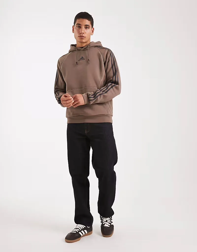 Бело-коричневое худи Adidas Originals Adicolor Teamgeist - КОРИЧНЕВЫЙ — фото 2