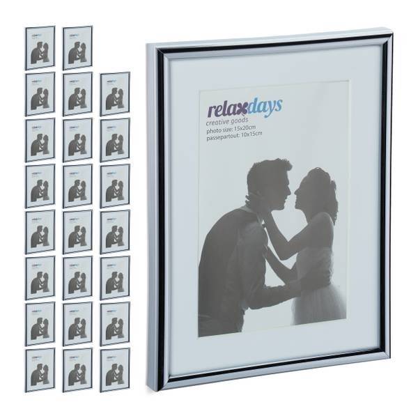 

24xРамка для фотографий Relaxdays 15x20 cm silber, серебристый/белый