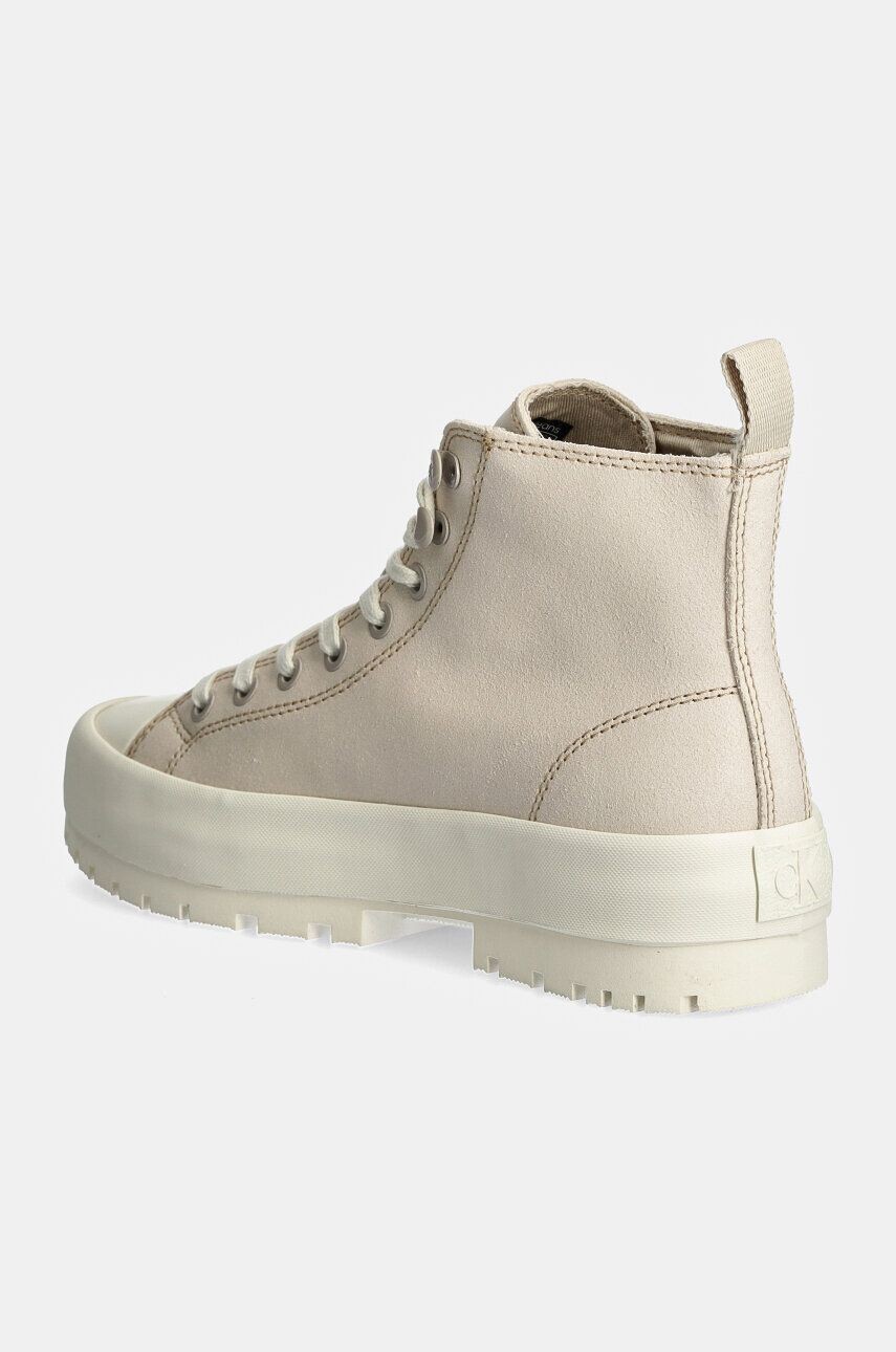 Замшевые кроссовки Calvin Klein Jeans LUGGED HYBRID MID LACEUP SUEDE, бежевый — фото 4