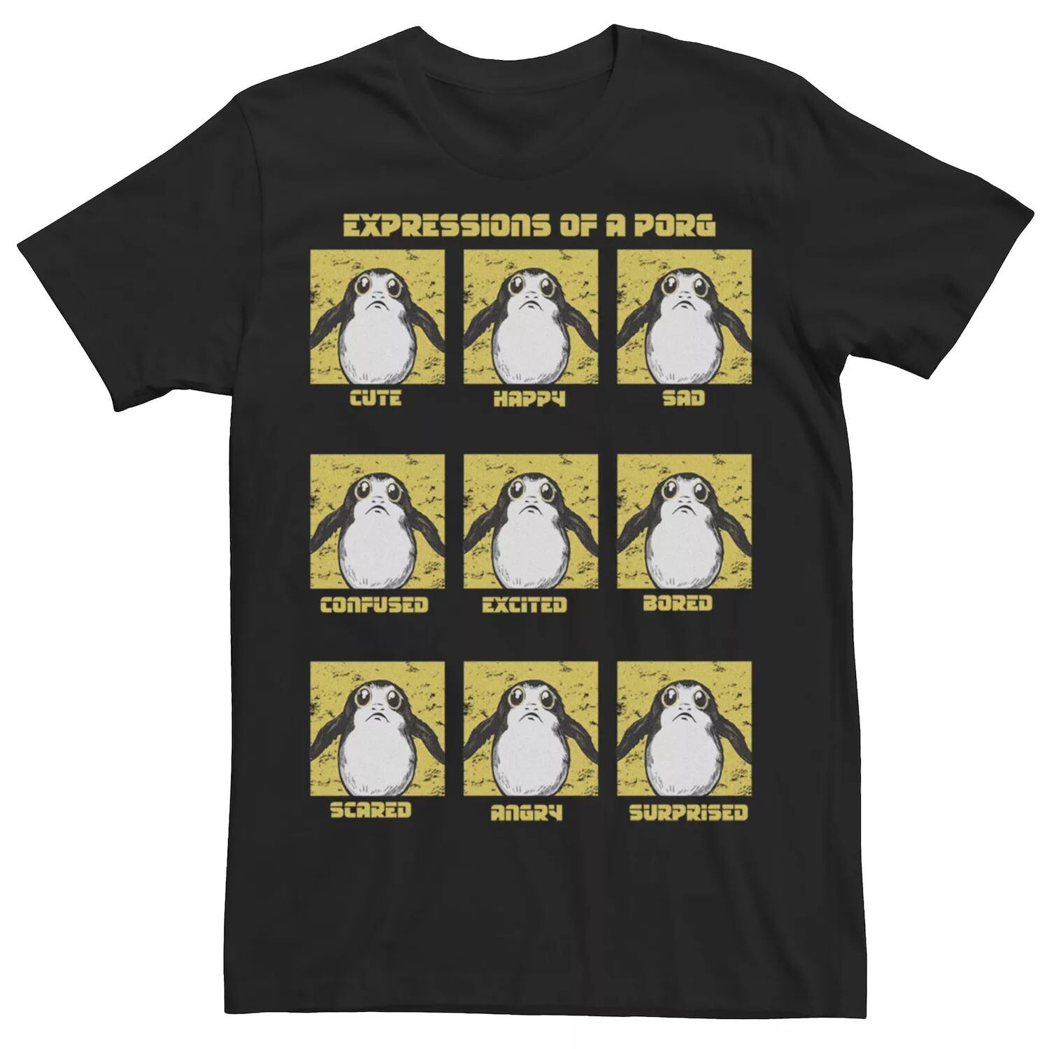 

Мужская футболка с плакатом Star Wars The Expressions Of A Porg Licensed Character