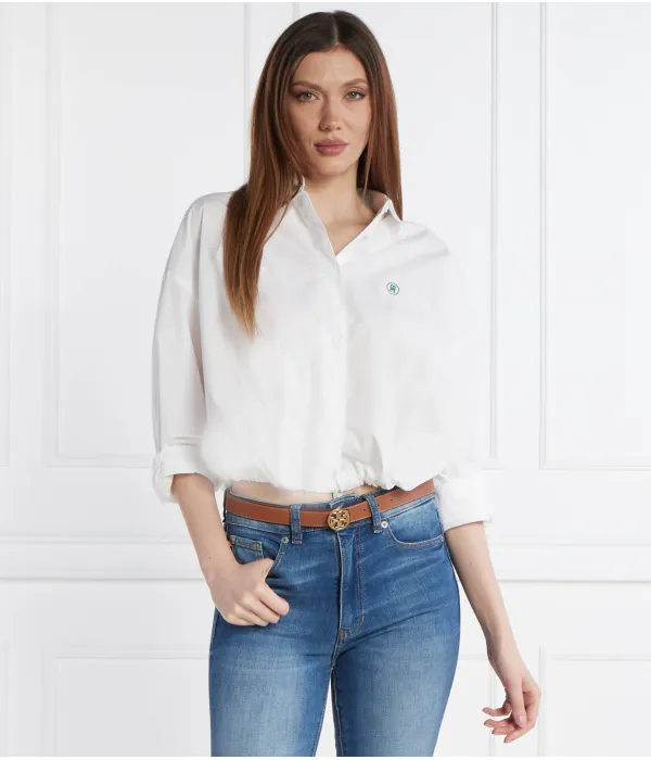 Рубашка-Блузон SMD с завязками Cropped fit Tommy Hilfiger, белый — фото 3
