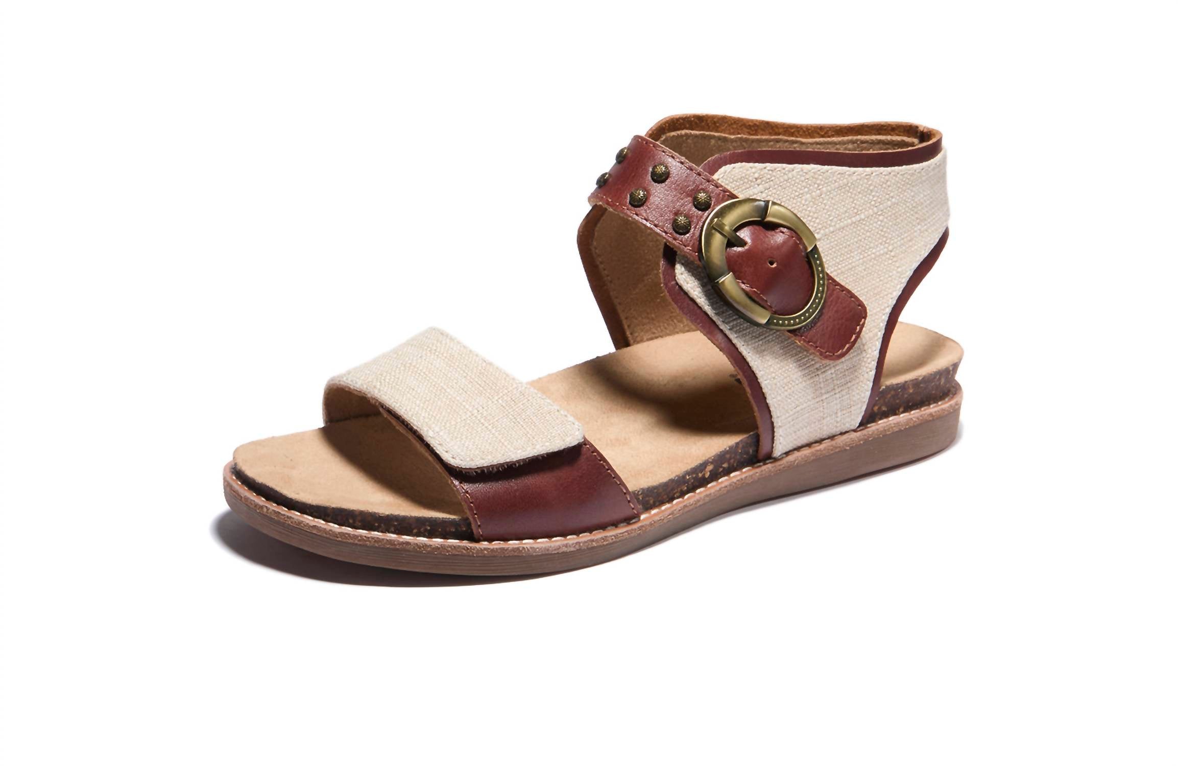 Женские сандалии Bari в цвете коньяк/натуральный Halsa Footwear — фото 2