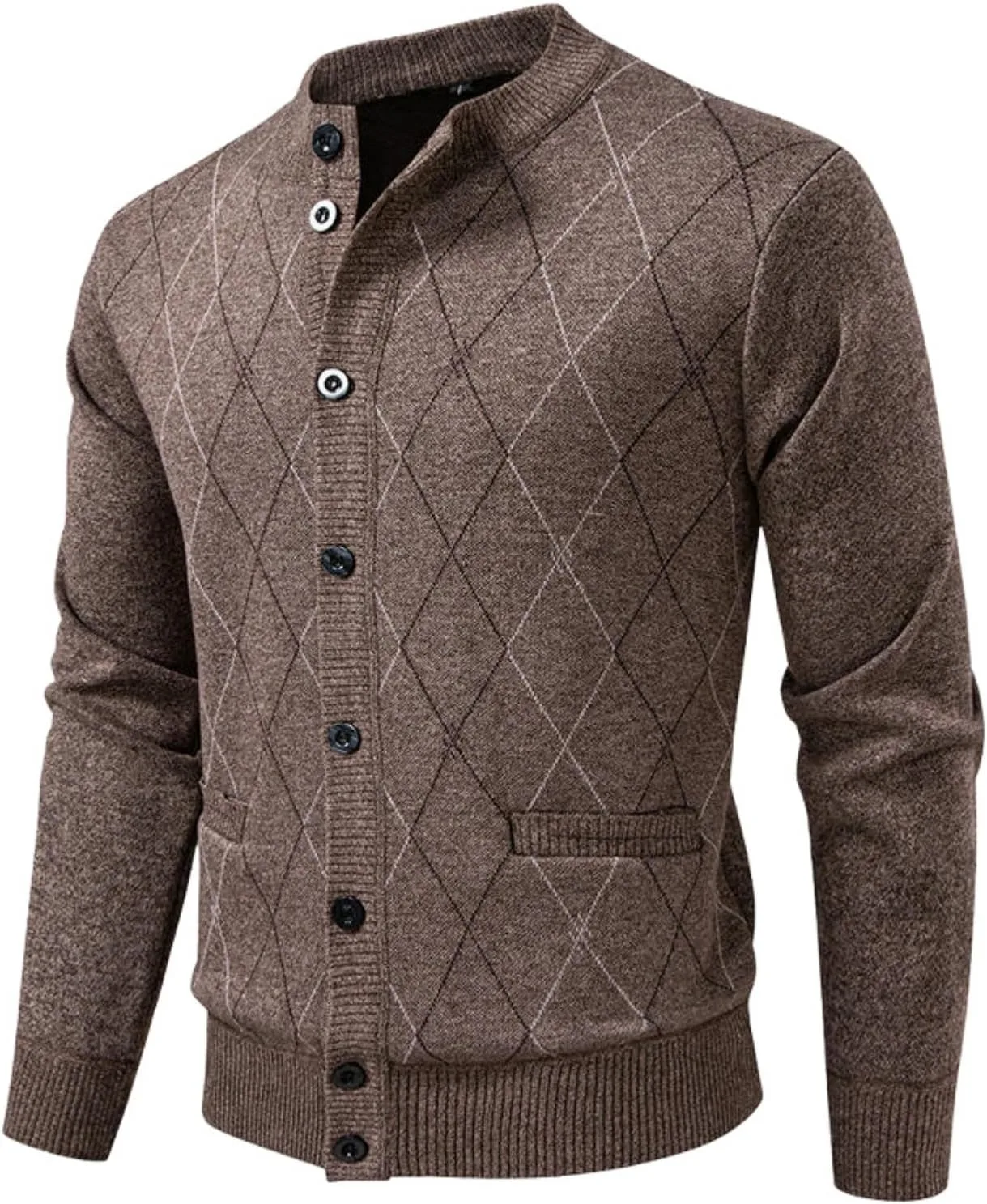 

Мужской свитер кардиган с круглым вырезом MUFURONG