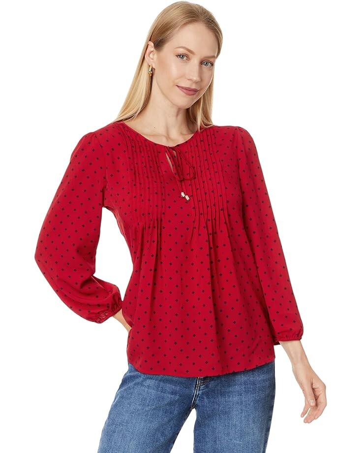 

Блузка Tommy Hilfiger Dot Pintuck Blouse, цвет Chili Multi