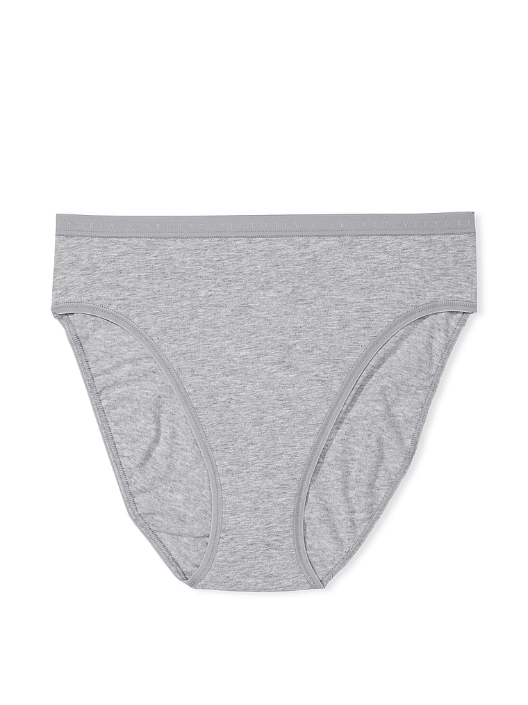 Трусики-Слипы из эластичного хлопка с высоким вырезом Victoria'S Secret, smooth medium heather grey — фото 3