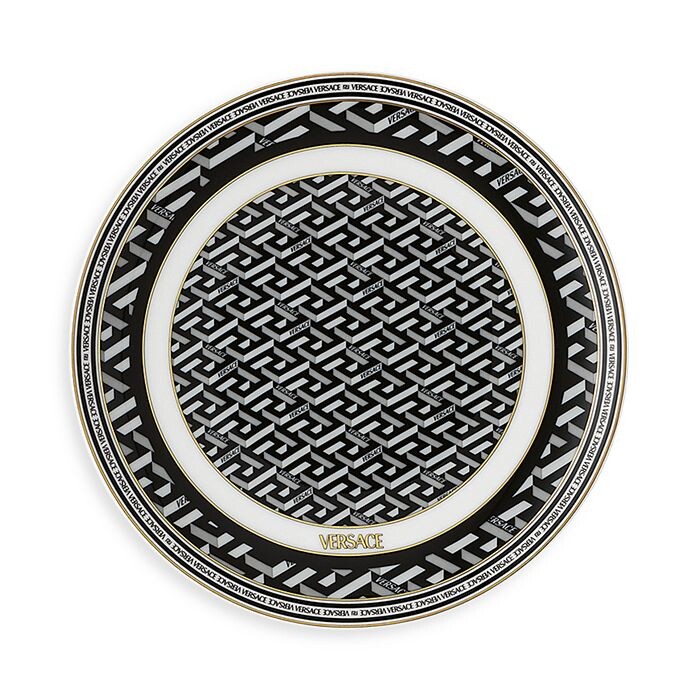 

Фирменная тарелка для хлеба и масла Versace La Greca, черный