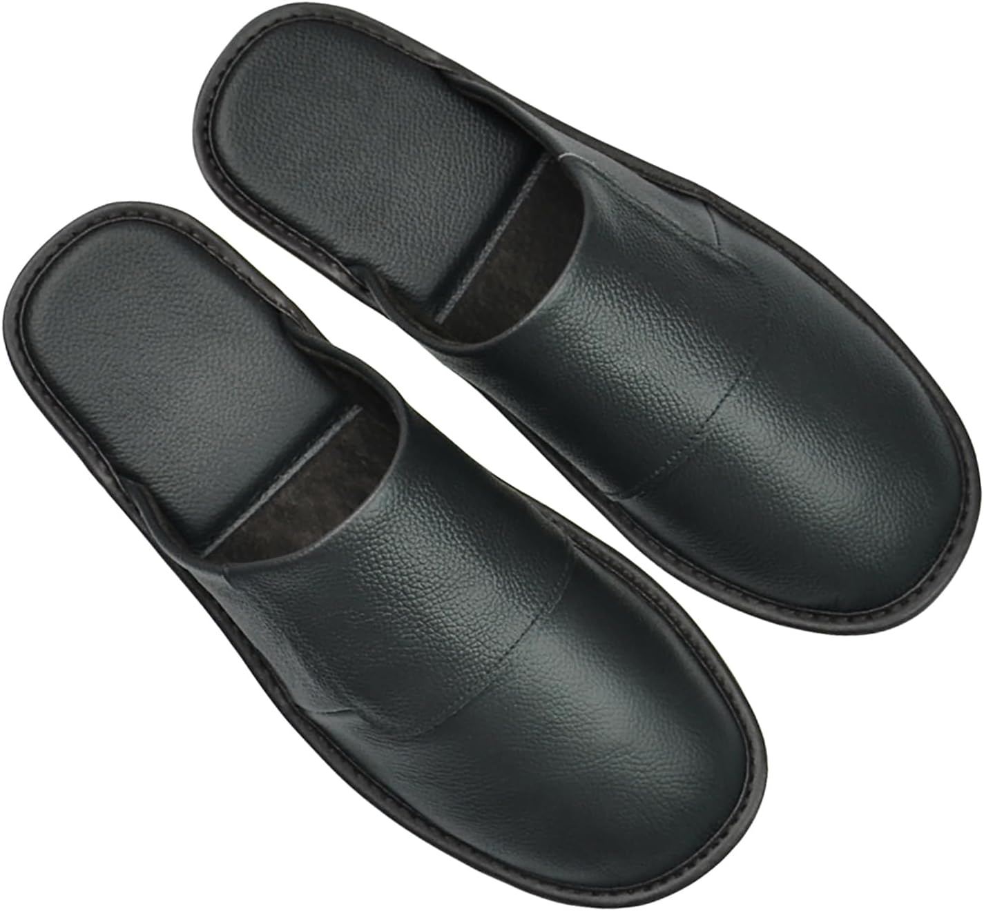 

Кожаные тапочки Hwayslon для мужчин и женщин, комнатная обувь из натуральной коровьей кожи, роскошные однотонные унисекс, черный