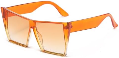 

Женские солнцезащитные очки большого квадратного размера 2027 года, модные солнцезащитные очки с градиентными линзами и защитой от УФ-излучения UV400 MTZJH, Orange Yellow